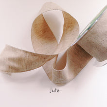 Jute ribbon that looks similar to burlap ribbon for a wrapped bouquet